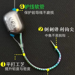 升级款 8003炫彩龙鳞泥鳅铅头钩护线管不磨线细钩条大钩门路亚专用