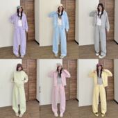 休闲套装 6718 拼接时尚 春日净版