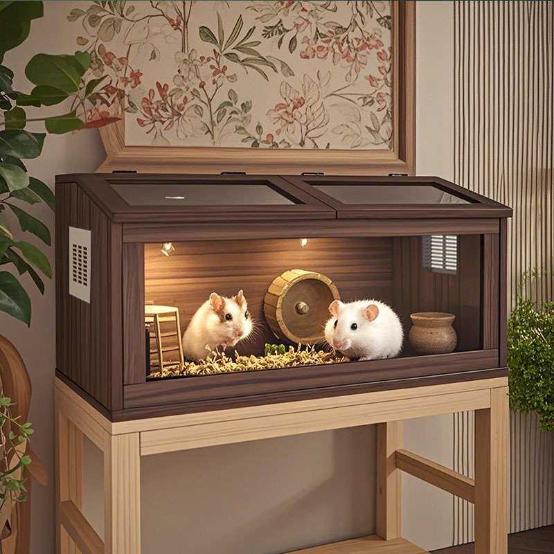 金丝熊仓鼠笼子木质刺猬豪华大别墅仓鼠笼子四季专用宠物小屋房子