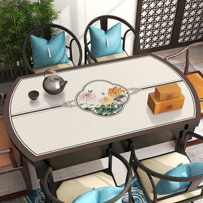 新中式皮革桌垫防水防油餐桌垫椭圆形桌布圆桌折叠桌垫防烫餐台垫,模玩/动漫/周边/娃圈三坑/桌游,模型制作工具/辅料耗材,淘宝优惠券,粉丝福利购,淘宝优惠卷