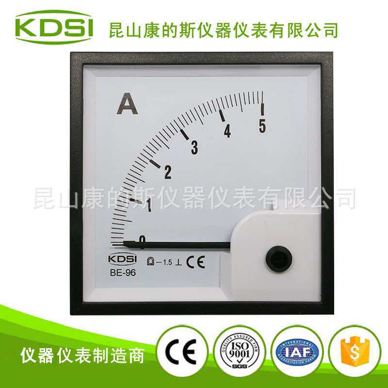 厂家供应 指针式直流电流表BE-96 DC5A方形刻度盘显示仪表