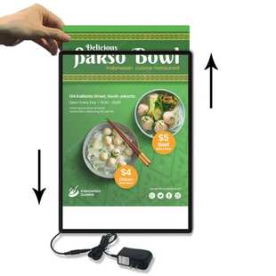 Ultra-thin LED menu wall-mounted light box tempered glass