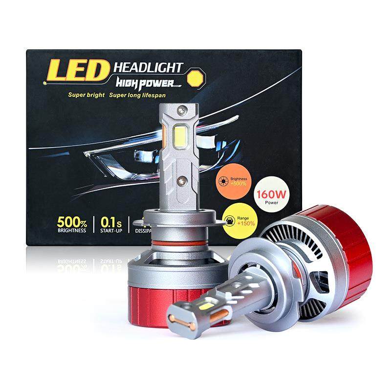 新款大功率80W超亮汽车LED大灯远光近光H11H4H79005防水12V