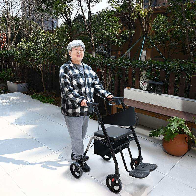 手动轮椅车折叠便携老人残疾人轮椅车代步助行器便捷出行