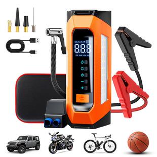 跨境5000A汽车应急启动电源充气泵一体机充气泵电瓶打火搭电宝