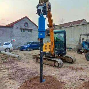 挖机改螺旋钻机钻头钻杆地基打桩机挖机液压树坑钻孔机螺旋钻机
