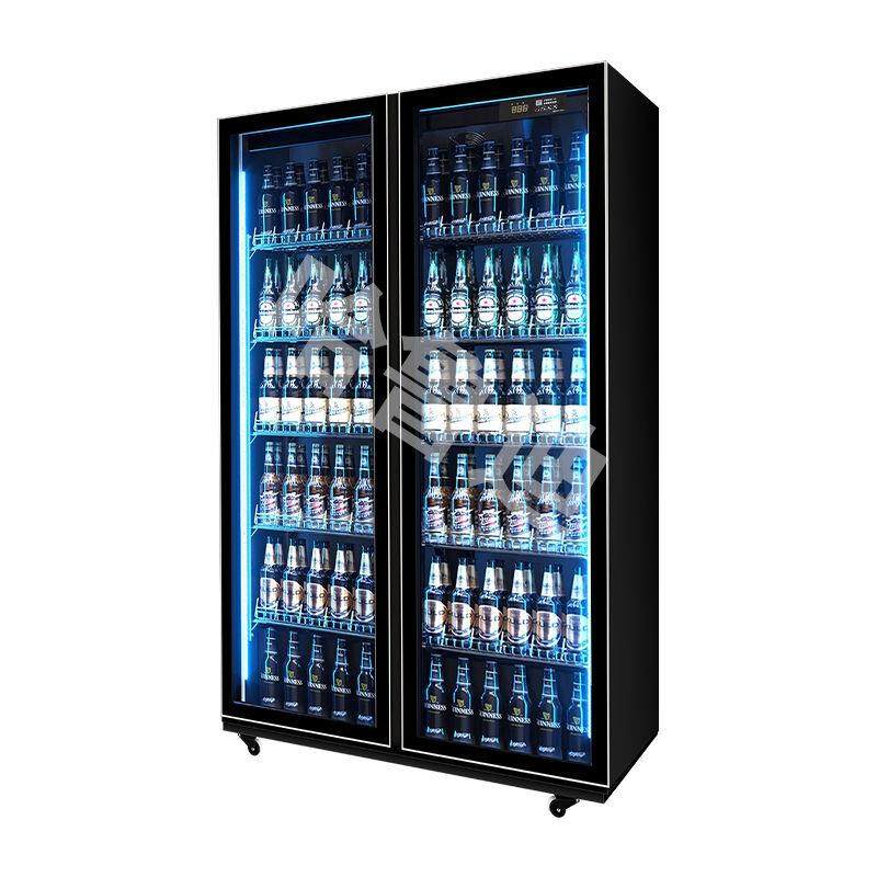 网红酒水展示柜啤酒柜饮料柜冷藏冰柜酒吧商用双三门四门制冷冰箱