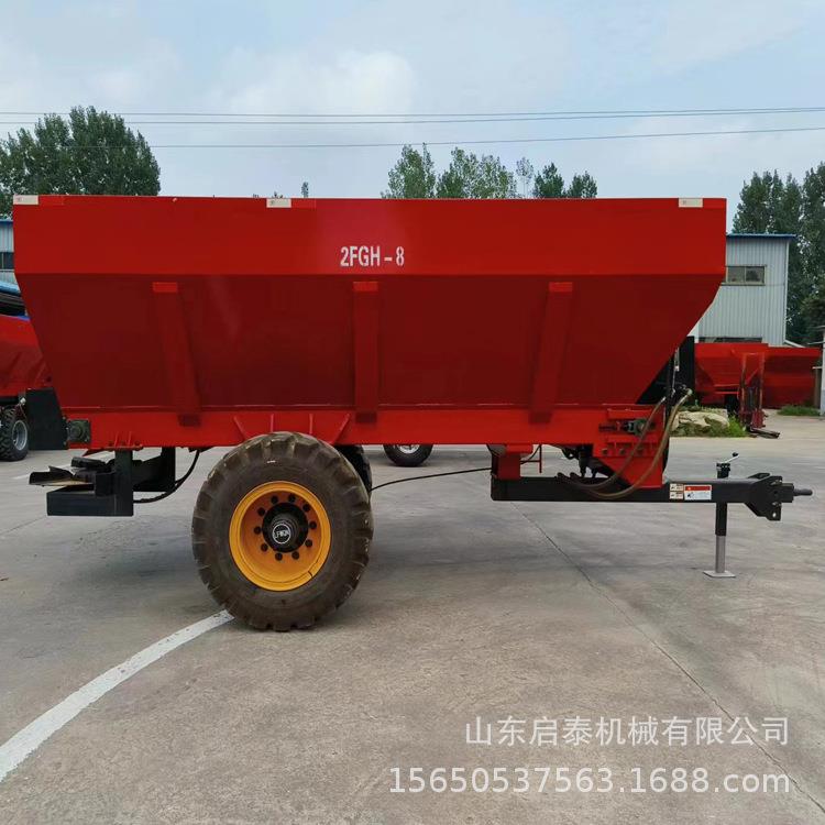 启泰四轮后牵引式撒粪车 柴油三轮扬粪车 加厚五征底盘抛粪车