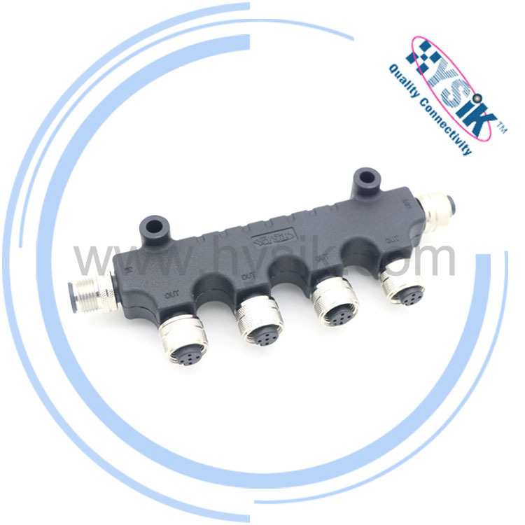 NMEA 2000一拖五 T型连接器 5芯 多端口组合线M12航空插头