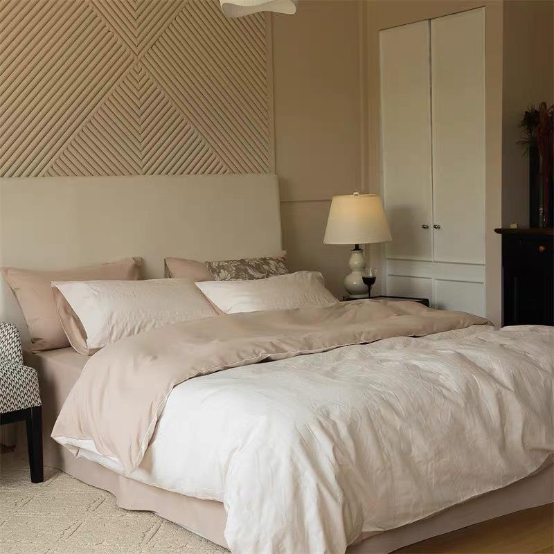 法式复古轻奢全棉60支色织立体浮雕提花四件套秋冬加厚保暖轻磨毛