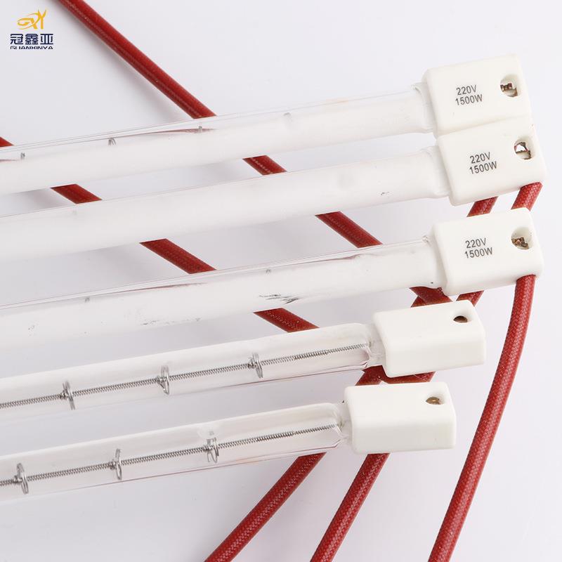 半镀白红外线灯 1.5KW620MM塑料吹瓶机加热管 半镀白石英卤素灯管