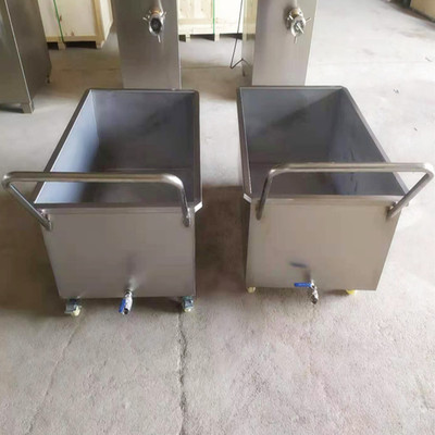 200L标准304不锈钢桶车供应不锈钢肉料车小料车料斗车手推车