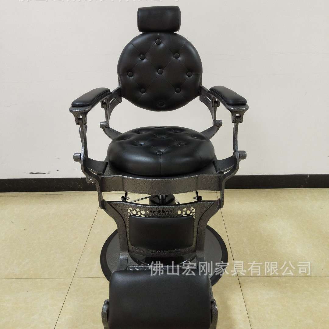 油头美发椅子欧式复古理发椅男士剪发椅理容椅高端理发店椅可放倒