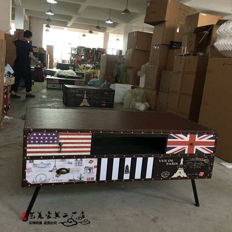 KTV酒吧铁架铁艺工业风时尚彩色茶几桌电视柜桌小户型桌柜电视柜