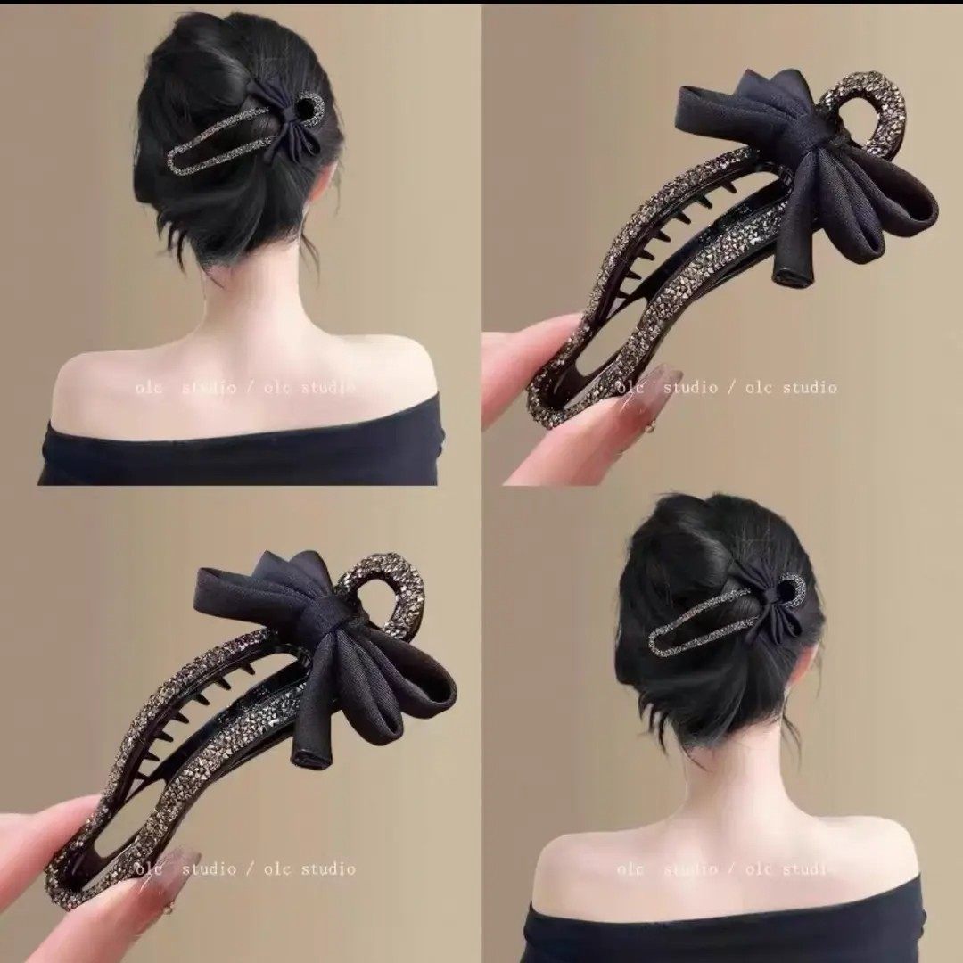 【下单立减50】气质碎钻蝴蝶结发卡抓夹女后脑勺懒人盘发神器鸭ZP,饰品/流行首饰/时尚饰品新,发饰,淘宝优惠券,粉丝福利购,淘宝优惠卷