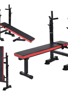 EXW跨境家用折叠举重床卧推架杠铃架多功能小型专业训练床收纳