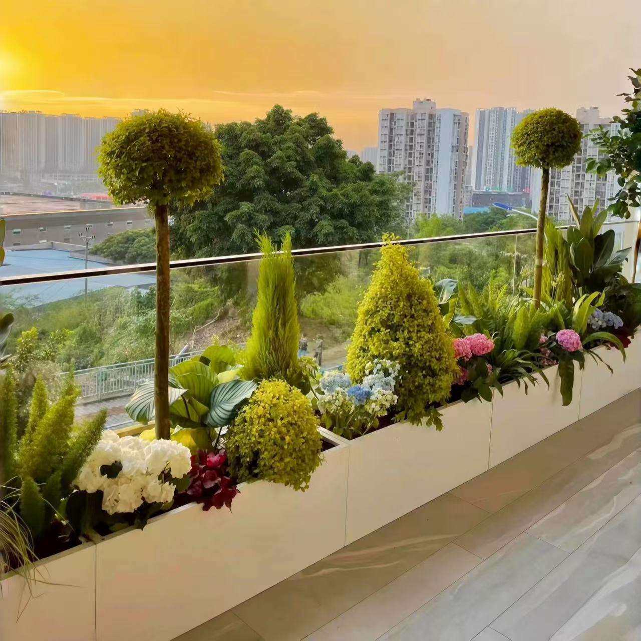花箱阳台户外铁艺花池商业街隔断卡座花槽组合庭院默认项可以