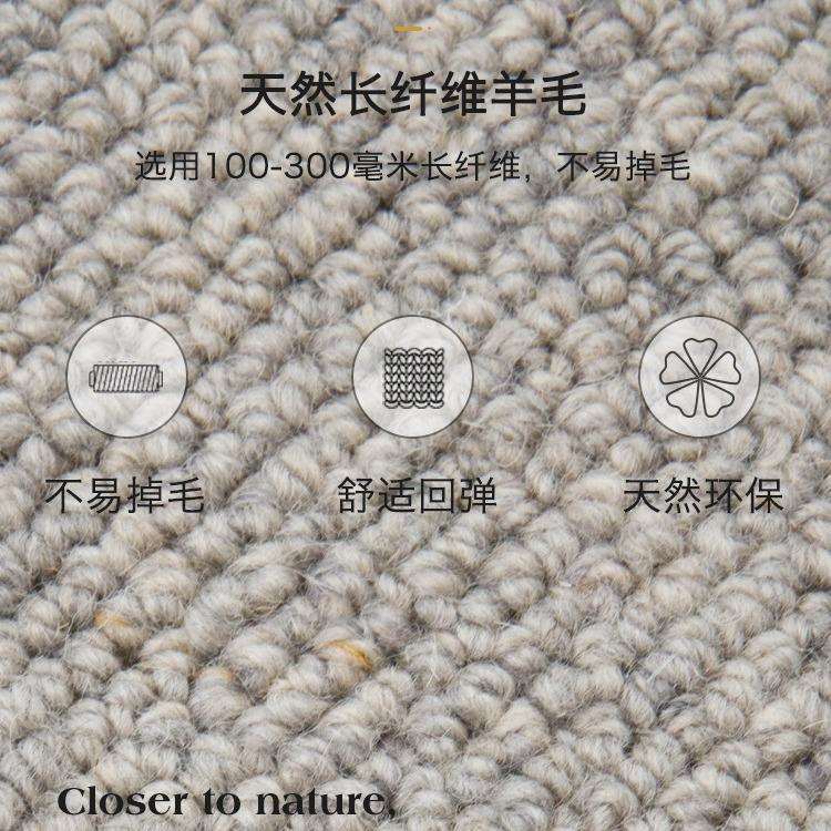 5ZW羊毛地毯客厅茶几垫纯羊毛现代简约轻奢纯色环保卧室满铺