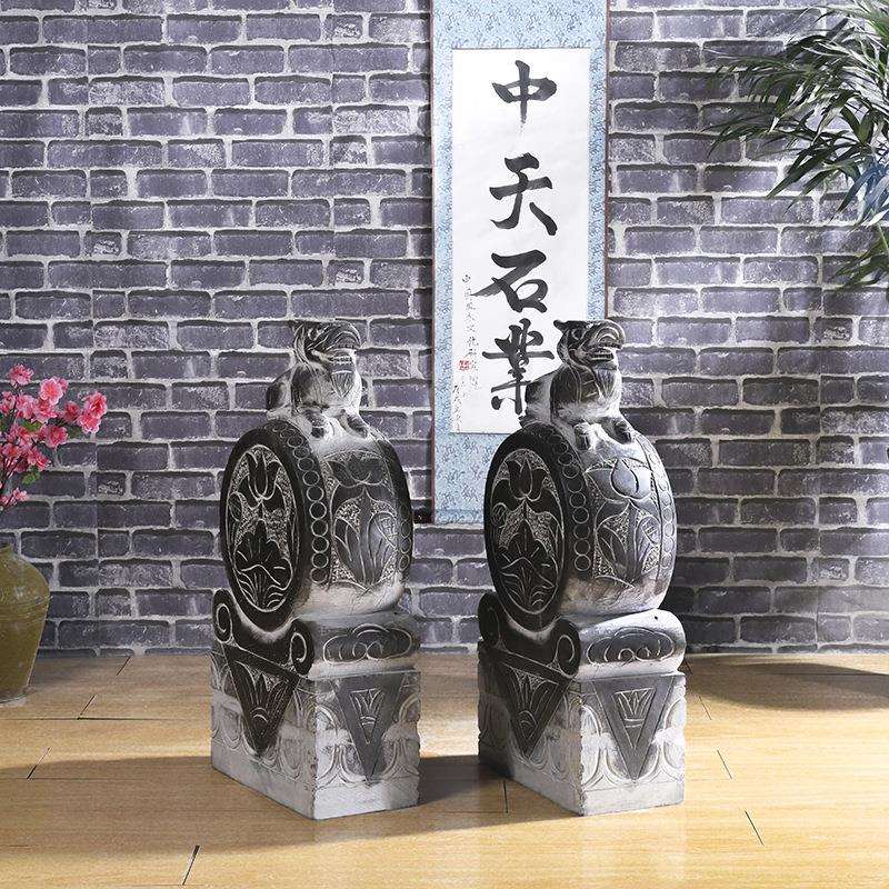 石雕门墩福鱼青石抱鼓石仿古门口石鼓成对厂家现货出售做旧仿