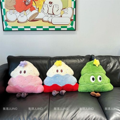 集璟卡通飘窗靠垫沙发客厅装饰多巴胺软装靠枕圣诞树抱枕摆件装饰
