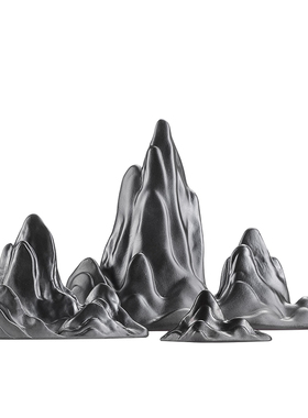 陶瓷假山摆件微景观水族鱼缸造景创意玄关茶桌装饰品禅意笔架摆设