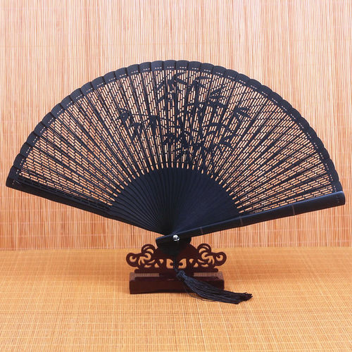 中国风全竹扇子镂空古风折扇女小折叠扇手工古典古代汉服旗袍舞蹈