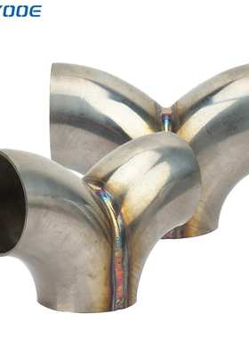 不锈钢排气管Y型三通接头2/2..25/2.5/3inch 51/57/63/76mm连接器