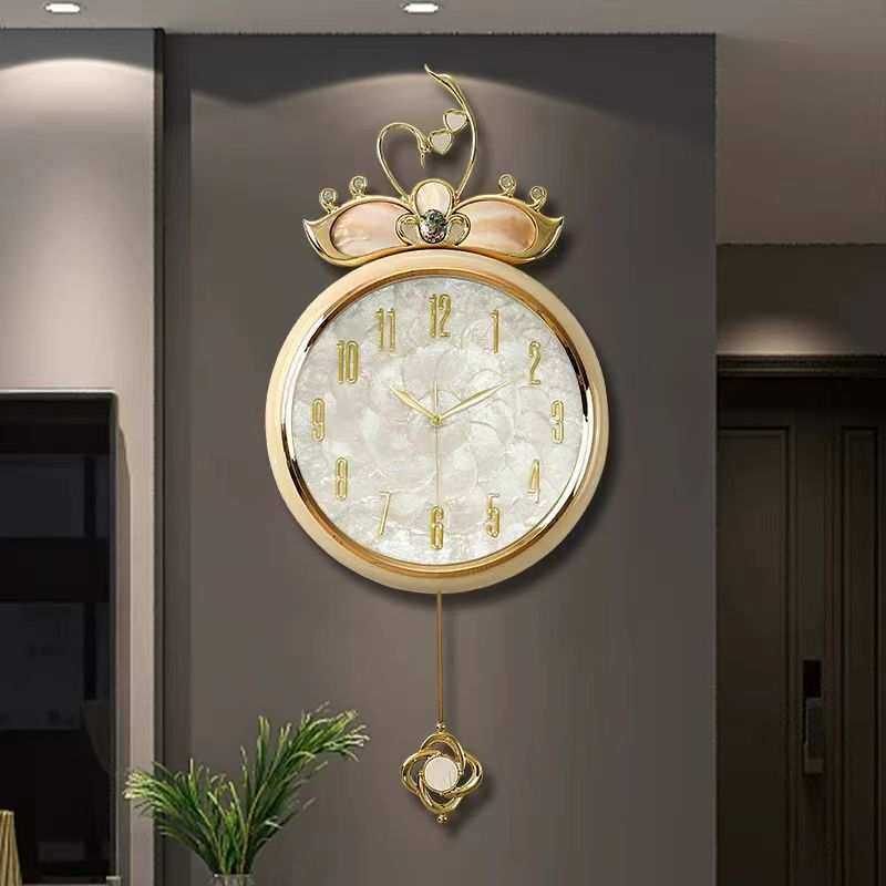 金属新款北欧贝壳纯铜挂钟客厅家用简约现代轻奢时尚静音挂墙钟表,3C数码配件,摄像机配件,淘宝优惠券,粉丝福利购,淘宝优惠卷