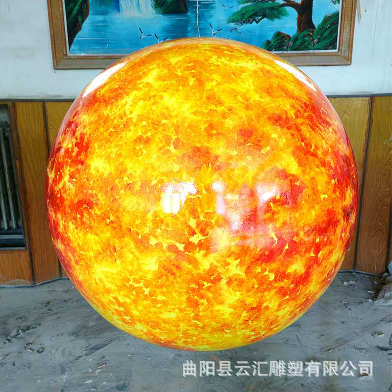 户外不锈钢星球玻璃钢月球圆球雕塑景观装置墙体现代球体造型摆件