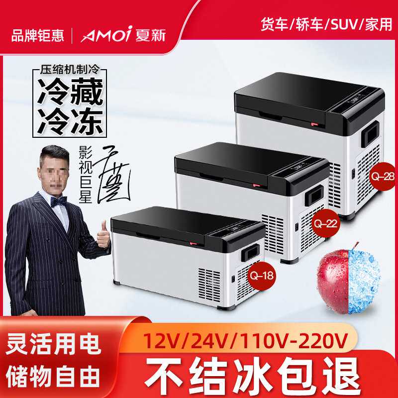 车用微型冰箱母乳夏新小冰箱汽车车家两用冷藏摆摊冷冻户外露营