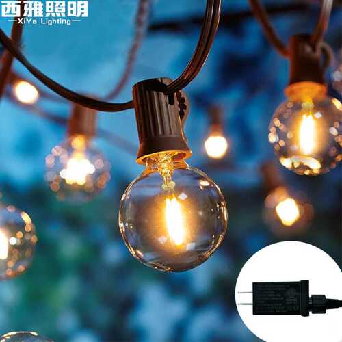 g40灯串复古防水球泡灯露营庭院装饰氛围灯led灯圣诞节日灯