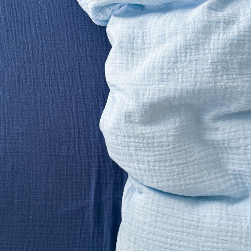 会呼吸的！a类母婴级双层皱皱纱全棉四件套纯色日式纯色床上用品