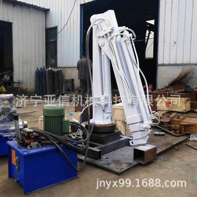 小型货车随车折臂吊 微型折臂吊机厂家 1.2吨液压小吊车