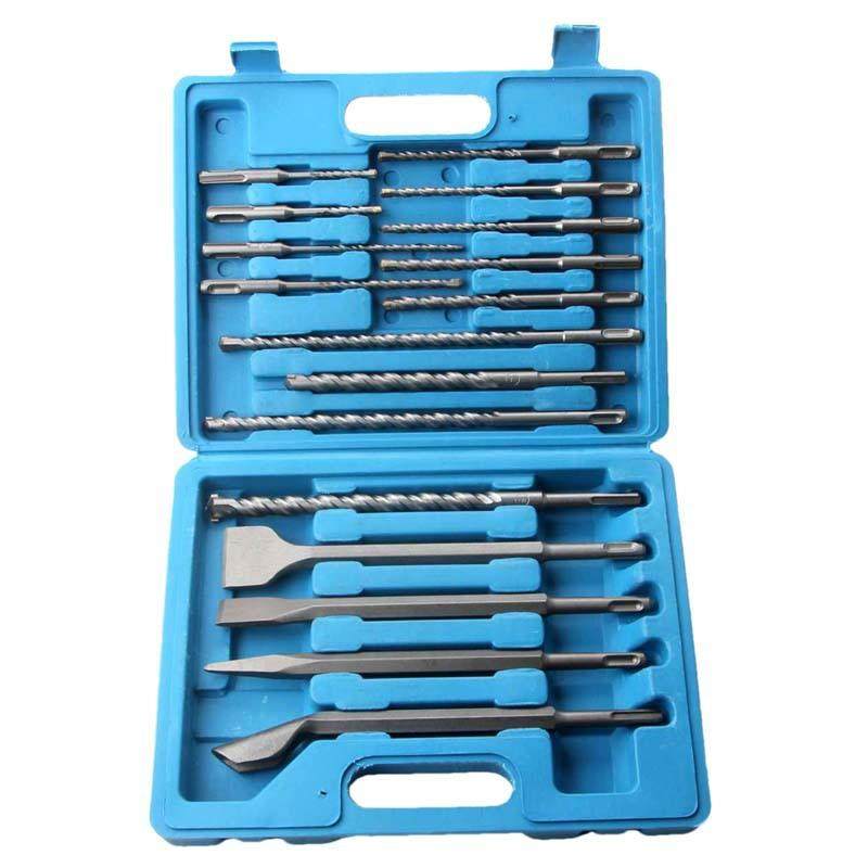 跨境厂家电锤钻头17件套圆柄方柄尖凿扁凿型凿冲击打墙混泥土红砖