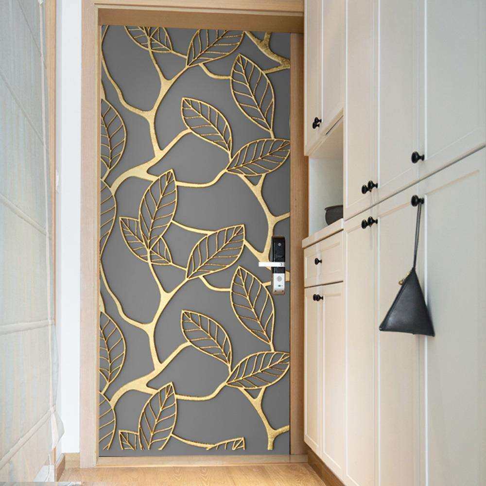 MT176三维立体金色树叶仿真门贴 创意木门翻新贴玻璃橱窗墙贴纸,玩具/童车/益智/积木/模型,毛绒/玩偶/公仔/布艺类玩具,淘宝优惠券,粉丝福利购,淘宝优惠卷