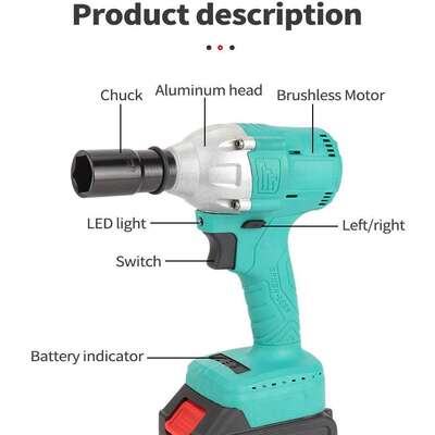electric wrench锂电无刷电扳手 汽修木工大扭力冲击电起子电风炮