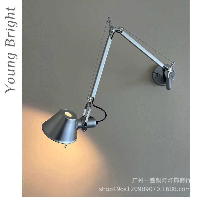 意大利Artemide Tolomeo摇臂伸缩设计师客厅书房中古床头阅读壁灯