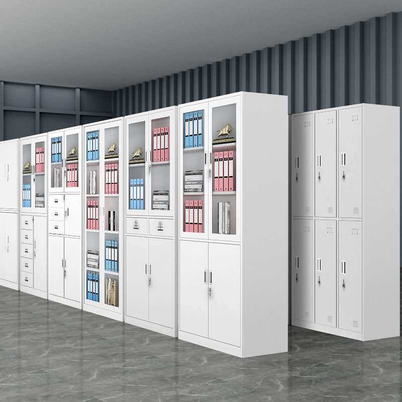 新品铁皮抽屉式文件柜办公室资料档案柜带书柜锁工具收纳铁柜子储