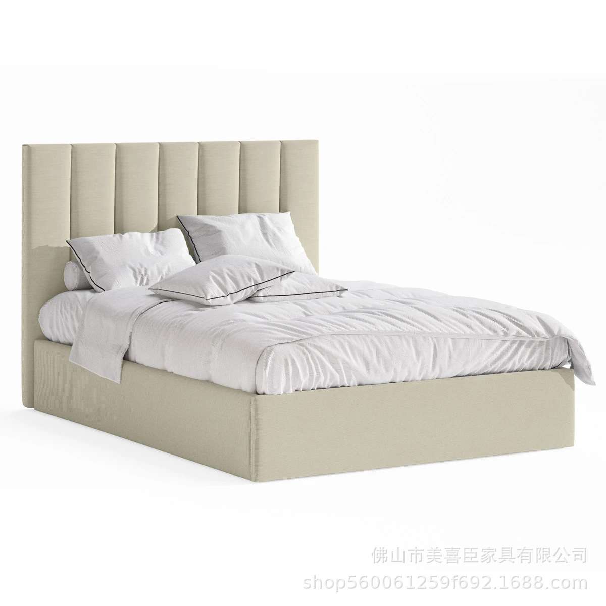 源厂家现代极简美式轻奢设计师经典款酒店民宿家用储物出口双人床