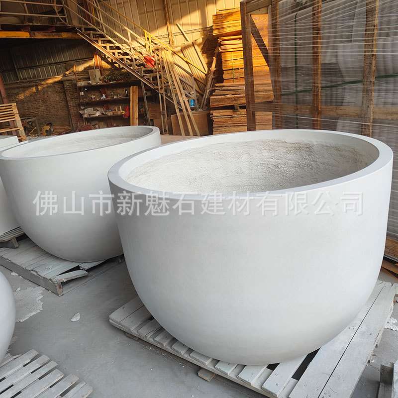 UHPC清水混凝土大花钵市政道路景观绿化种植箱步行街人造石花盆