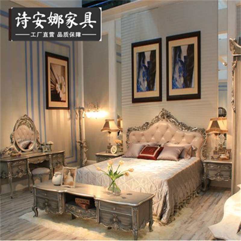 欧式古典家具 纯手工实木雕花 两抽边桌边柜 奢华床头柜