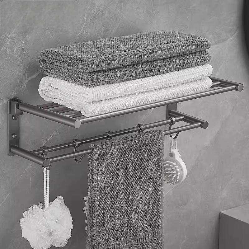304不锈钢枪灰色毛巾架折叠浴巾架卫生间置物收纳架浴室毛巾杆架,3C数码配件,摄像机配件,淘宝优惠券,粉丝福利购,淘宝优惠卷
