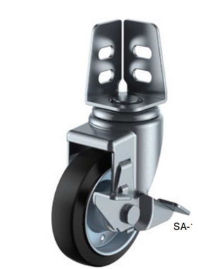 3寸黑色橡胶 刹车 角型安装方式  J-CPB18-D75-RJ