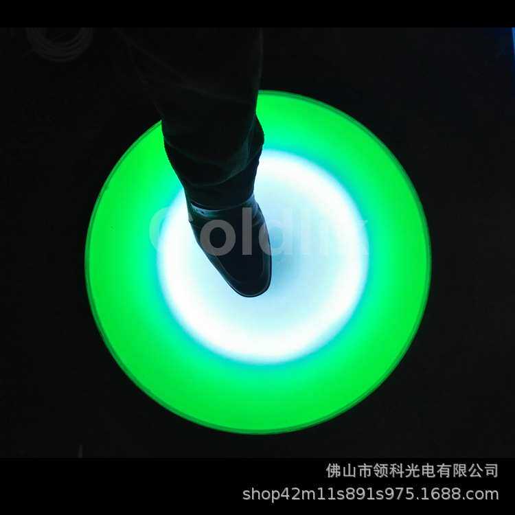 LED圆形地砖灯 发光跳跳板 LED感应地埋灯 圆500彩色跑