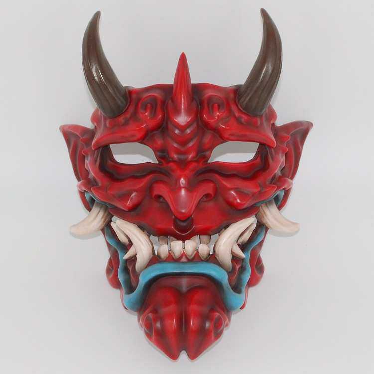 赤般若面具挂件cosplay能剧日系能面罩树脂红面鬼脸獠牙 面具般若