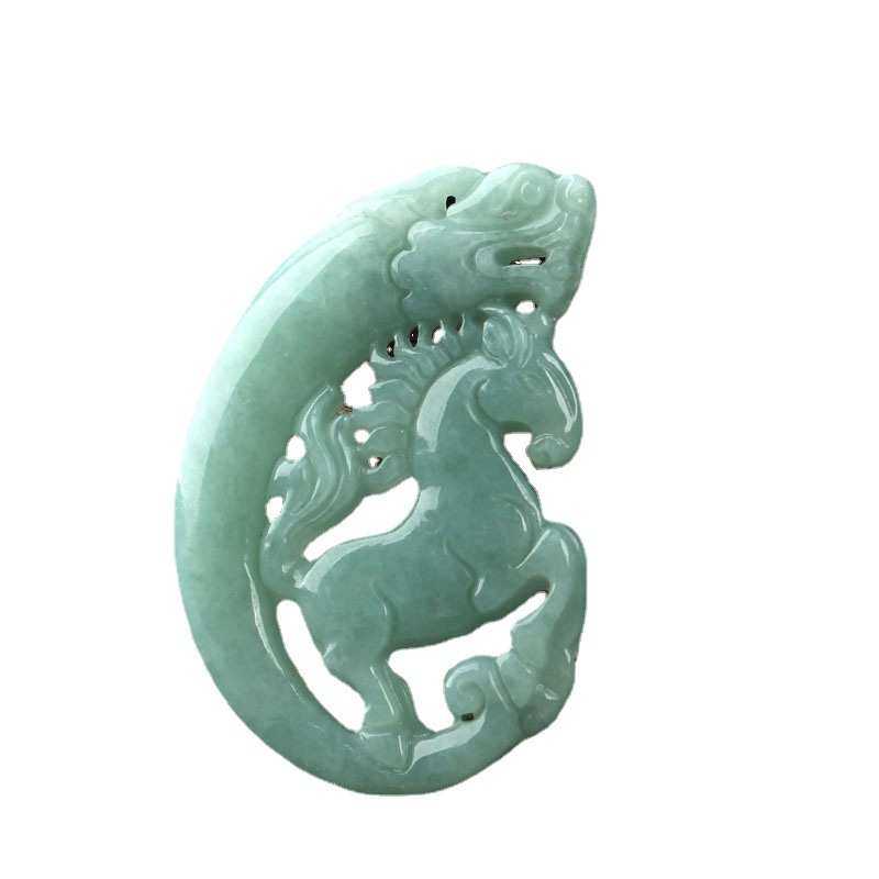 生肖马牌缅甸翡翠A货玉吊坠 镂空精雕龙马精神油青种双面玉器挂件,模玩/动漫/周边/娃圈三坑/桌游,模型制作工具/辅料耗材,淘宝优惠券,粉丝福利购,淘宝优惠卷