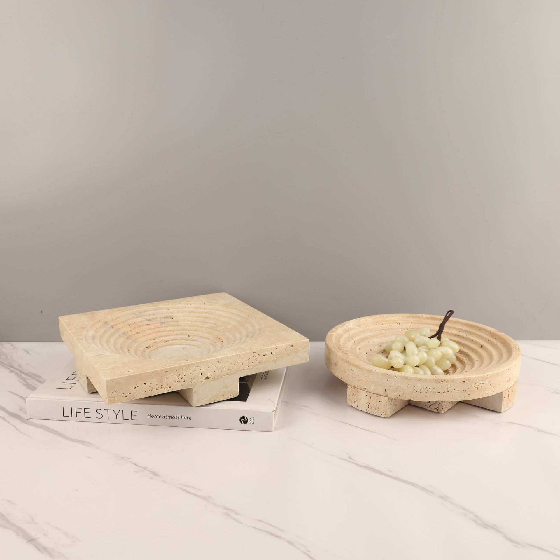 北欧简约轻奢洞石花器收纳果盘样板间茶几酒柜客厅家居工艺品摆件,3C数码配件,摄像机配件,淘宝优惠券,粉丝福利购,淘宝优惠卷