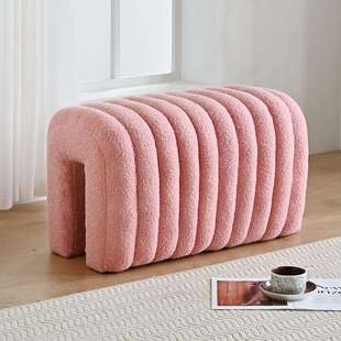 创意北欧换鞋凳床尾拱桥长凳卧室化妆凳子客厅沙发搁脚软板凳方形