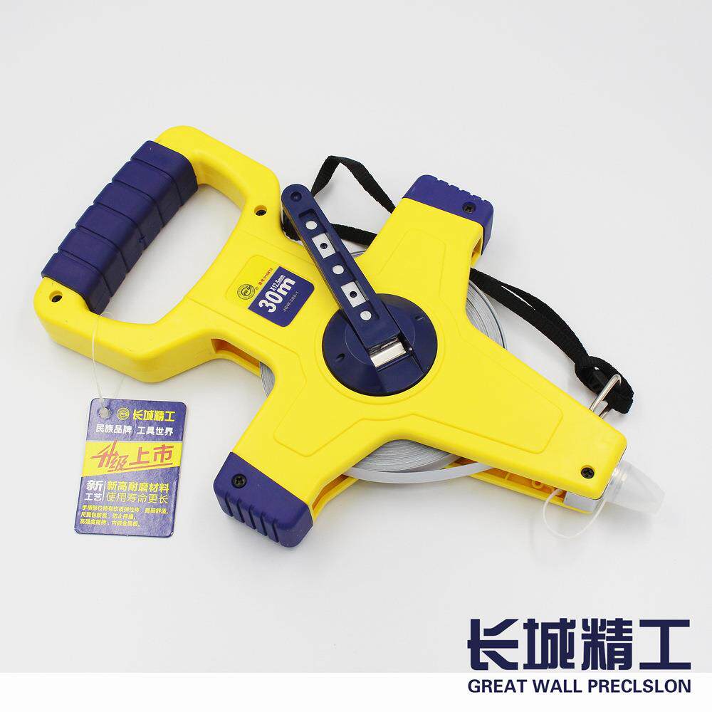 J8-1系列架式长卷尺长城精工30米50m100米环保漆钢卷尺子包胶套