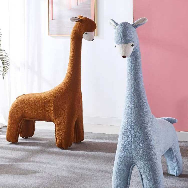 厂家 网红羊驼坐凳动物凳客厅摆件凳子大号座椅羊羔毛绒换鞋凳,3C数码配件,摄像机配件,淘宝优惠券,粉丝福利购,淘宝优惠卷